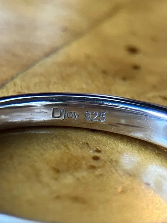 Natural White Diamond Sterling Silver Ring Size 6 - Picture 5 of 9